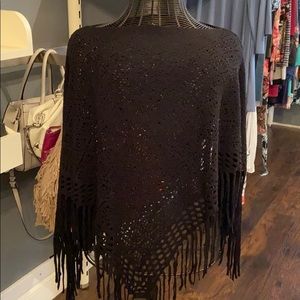 Black poncho One Size